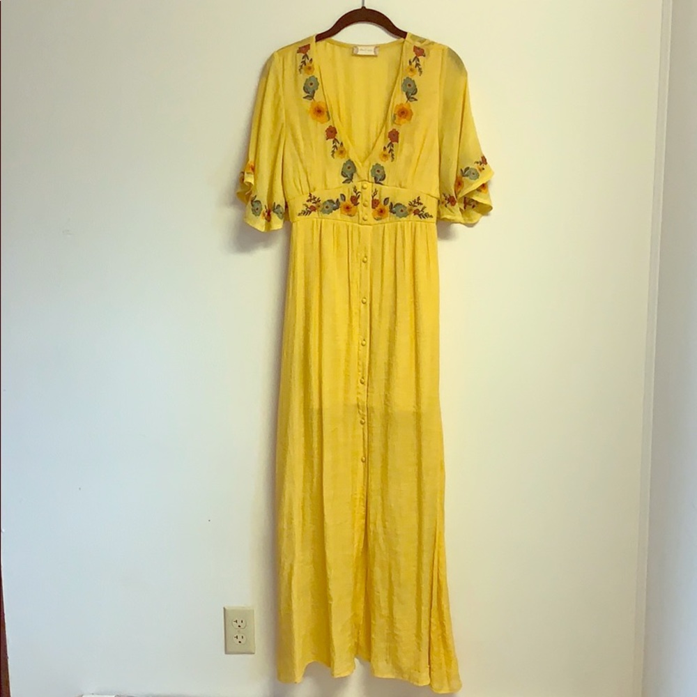 Embroidered Bell Sleeve Floral Dress